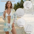 thumbnail image 6 of Xixirimido Starfish & Coral Print Women's Button Down Beach Cover Up Dress Long Sleeve Swimwear Cover Up Casual Loose Shirt Dress for Summer, Size S, 6 of 7