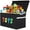 Black, variant on iMucci Extra Large Toy Box Chest, Collapsible Sturdy Storage Bins with Lids, Kids Toy Storage Organizer Boxes Bins Baskets for Kids, Boys, Girls, Nursery Room, Playroom, Closet/ Beige