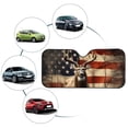 thumbnail image 6 of FORUDESIGNS Deer American Flag Print Car Windshield Sun Shade Waterproof Reflective Sunshade for Protection Vehicle Interior Accessory Fits Sedans, SUVs (57.1x27.4 inches), 6 of 7