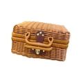 thumbnail image 2 of DimyFew Storage Box Imitation Rattan Suitcase Handwoven Woven Basket Multipurpose Lid Organizer with Handle suitable for Cosmetics Travel Home Office Bathroom Daily Use 22x17x11cm, 2 of 8