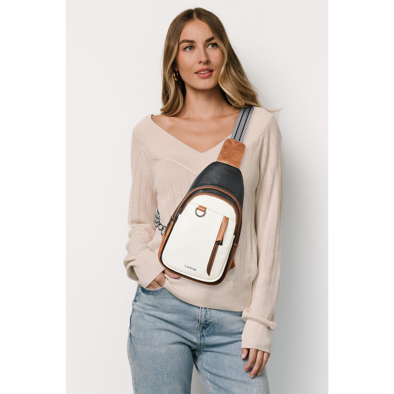 7L Sling Bag for Women & Men, Leather Anti-Theft Crossbody Backpack, Small Daypack Fanny Pack for Travel, Hiking, and Work