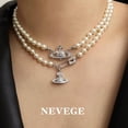 thumbnail image 2 of LAICAIW Collier Saturne Cristal Strass Collier Saturne, Collier Ras-du-Cou Perle pour Femmes Collier Planète Est des Cadeaux Parfaits pour Femmes Filles, 2 of 6
