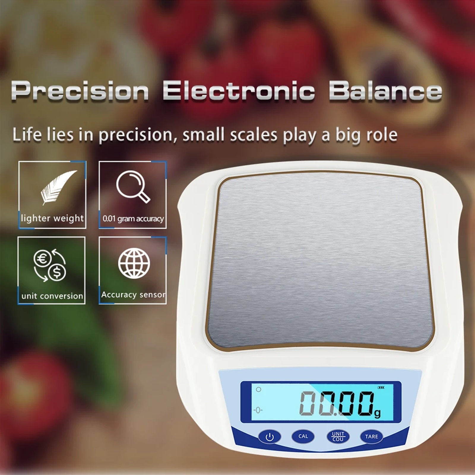1000g/0.01g Electric Scales High Accuracy Portabl Digital LCD Electric Balance Scale For Foods Gold Jewelry Tea Weighing Tools ,Sturdy & Easy to Read