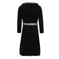 thumbnail image 5 of Capreze Men's Wrap Robe Long Sleeve Bath Robes Hoodie Dressing Gown Full Length Pajamas Fleece Nightwear Black Gray 5XL, 5 of 8
