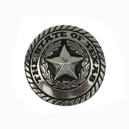 - Silver Texas State Seal and TX Star Western Decor Concho