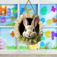 thumbnail image 1 of ONFD Easter Bunny Rabbit Hole Door Sign Rustic Wooden Easter Decor For Festive Home & Party Entrance 30x30cm 5, 1 of 5