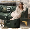 thumbnail image 5 of EHANCIS 61.8" Modular Chesterfield Loveseat, Tufted 2-Seater Sofa with Gold Legs for Home Office & Reception, Green, 5 of 9