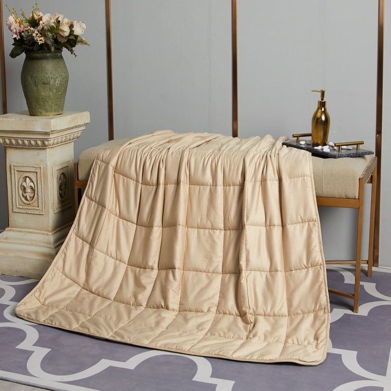 Pur Serenity Tan 15 lbs 100 Cotton Weighted Blanket 48