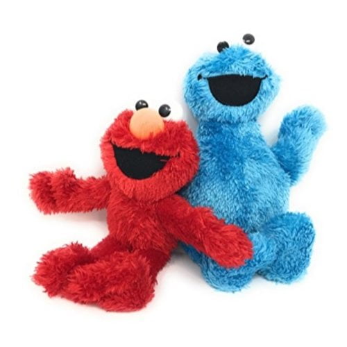 elmo and cookie monster plush