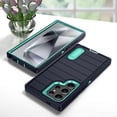 thumbnail image 4 of ShellTech Stand Case for Samsung Galaxy S24 Ultra,Shockproof 3-Layer Protection Case Military Grade Protective Kickstand Back Cover for Galaxy S24 Ultra,Navy+Mint, 4 of 7