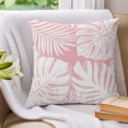 thumbnail image 3 of Pillow Covers 26x26 Set of 2, Palm Tree Monstera Throw Pillow Covers Decorative Couch Cushion Cover, Pink White Leaf Boho Botanical Tropical Microfiber Soft Pillowcases for Bedroom Living Room Sofa, 3 of 9