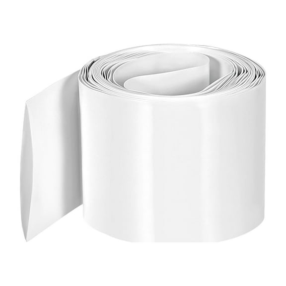 Heat Shrink Tubing 60mm Flat Width Pre Cut Heat Shrink Wrap Tube for Three 18650 2m Long White