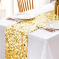 thumbnail image 3 of Glitter Big Sequin Table Runner,QZS Retro Theme Birthday Decorations for Party,11.8"x9Ft Sparkly Sequin Table Runner for Dining Centerpiece, 3 of 7