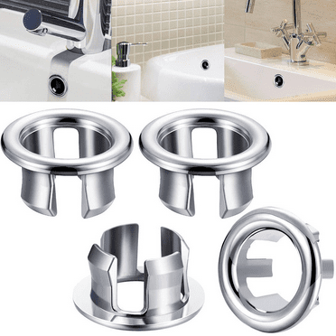 RichLink 4 Pack Sink Overflow Ring Bathroom Sink Overflow Trim Ring Round Hole Cover for Bathroom Kitchen Sink Basin Trim Overflow Cover