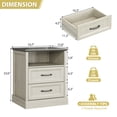 thumbnail image 7 of YouTrend Farmhouse Nightstand with 2 Drawers & Open Shelf End Table Bedside Tables for Bedroom Living Room,White, 7 of 7