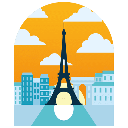 Famous Eiffel Tower 20" x 24" Multicolored Living Room Wall Decoration Door Shaped With Background Image Design Removable Historic Landmark Home Wall Decal Sticker