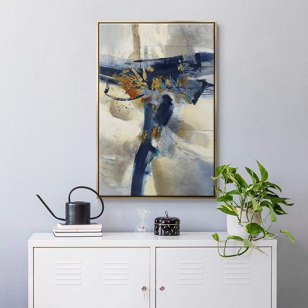 Blast Framed Premium Gallery Wrapped Canvas - Ready to Hang - 27 x 41 - Gold Floating Frame