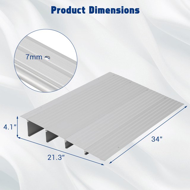 EDTara Threshold Ramps for Doorways, Rise Aluminum Wheelchair Ramp, 700LB Capacity Door Threshold Ramp for Mobility Devices, Bikes, and Strollers