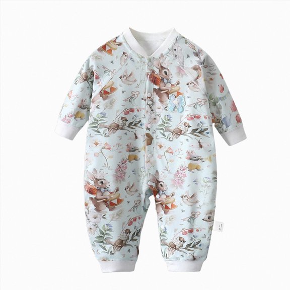 KPOPLK Baby Boys Clothes Boys Pajamas Baby One-Piece Footless Rompers Pajamas Cotton Pjs for Sleep Play Boys 0 3 6 9 12 18 24 Months Size 6-9 Months
