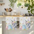 thumbnail image 4 of Easter Bunny Kitchen Towels Set of 2, Blue Easter Eggs Spring Floral Grey Plaid Absorbent Dish Towels for Kitchen, Microfiber Hand Towel, Quick Drying Tea Towel for Cleaning Decorative Dishcloths, 4 of 7