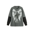 thumbnail image 2 of Aunavey Women Gothic T-Shirts Harajuku Fake Two-Piece Alternative Clothing Goth Long Sleeve Top Grunge Clothes, 2 of 8