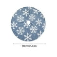 thumbnail image 2 of Mouliraty Blue Gray Christmas Tree Skirt with White Snowflake Pattern Design, 35.42 inches/48.03 inches, Ideal for Christmas Home Decoration, 2 of 6