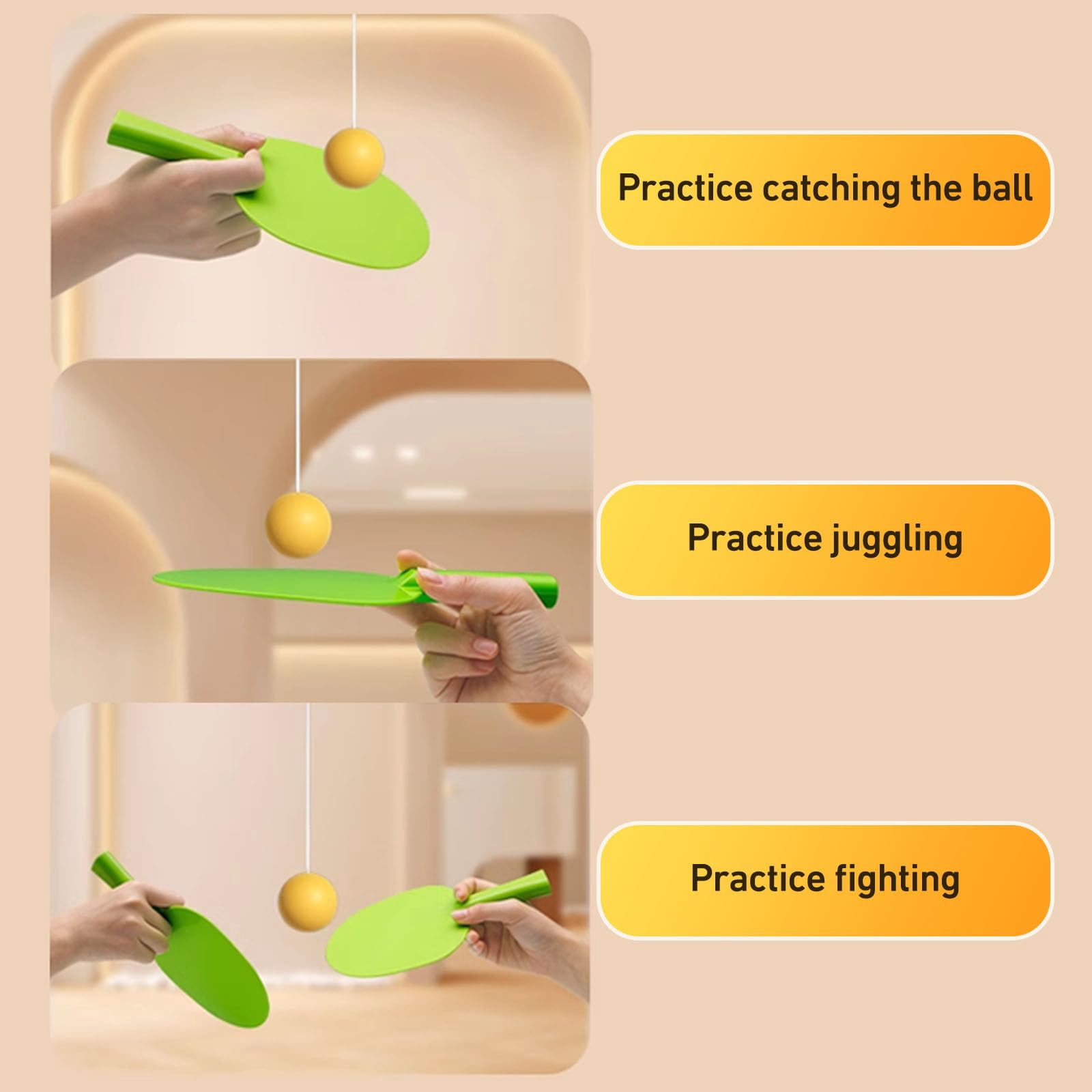 Hanging Table Tennis Trainer Portable Set, 1 Pcs Trainer 6 Balls Door Pong Game for Kids with Racket and Balls, Adjustable Hanging Table Tennis Trainer
