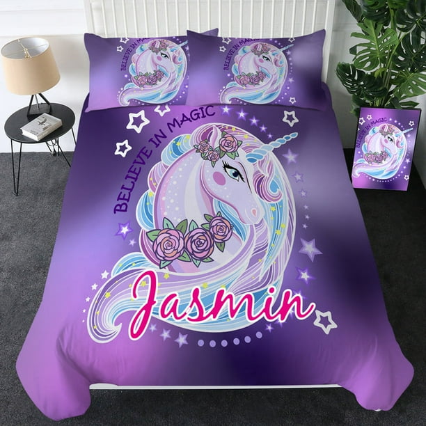 Juego de cama infantil Unicornio personalizado