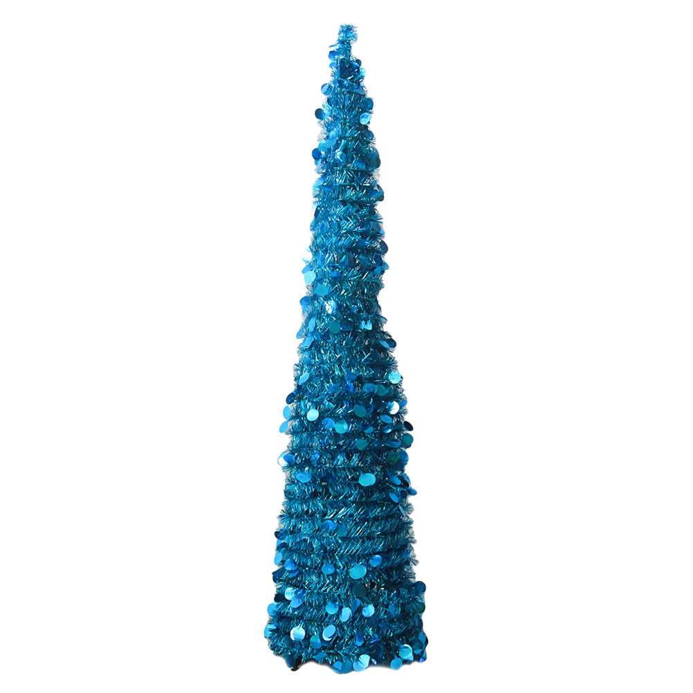 HOMEMAXS 1 PC 150CM High PET Plastic Foldable Telescopic Christmas Tree Christmas Party Home