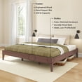 thumbnail image 4 of Now Furniture King Bed Frame, Wooden Platform Bed, Textured Dark Brown, 4 of 7