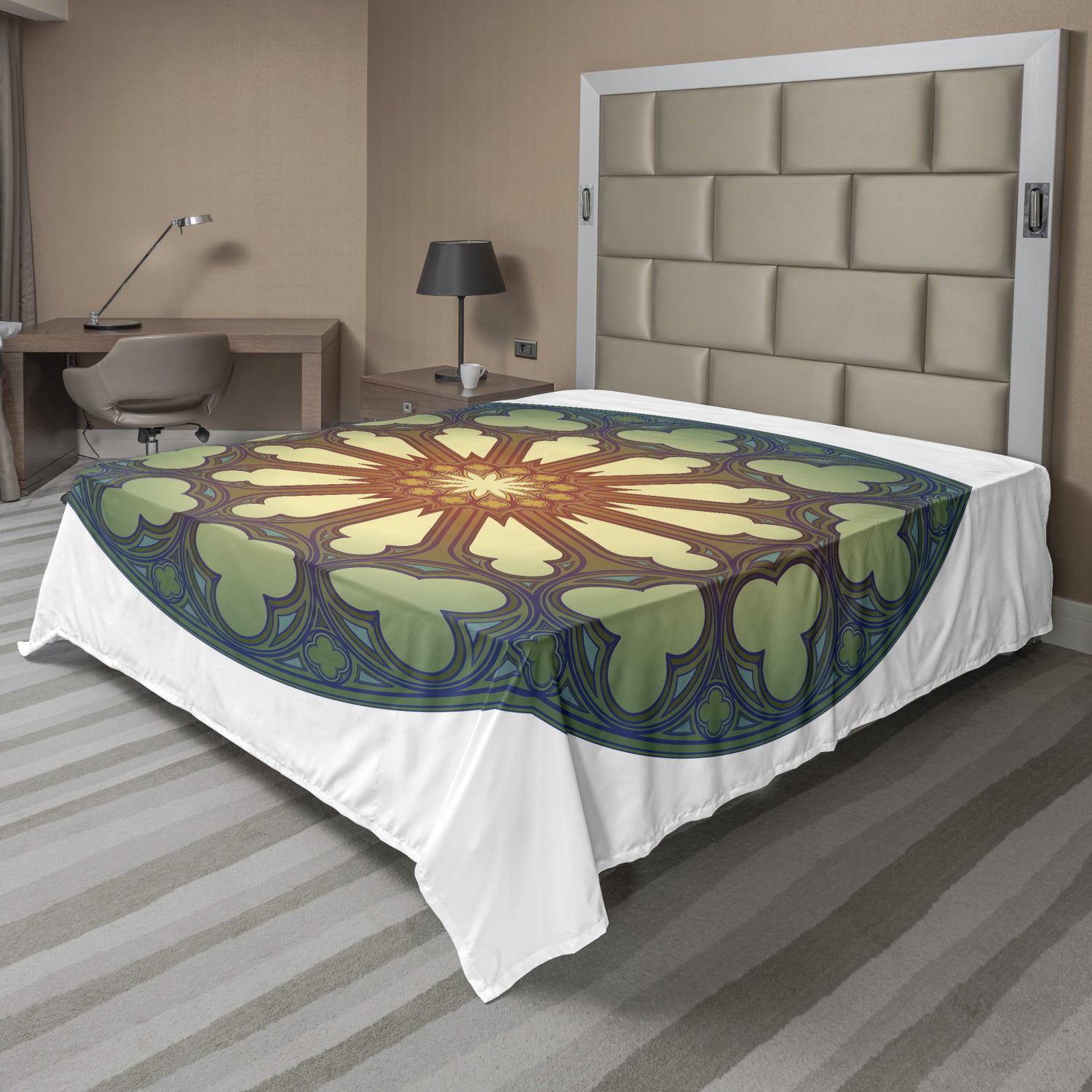 Ambesonne Rose Flat Sheet Top Sheet Decorative Bedding 6 Sizes 