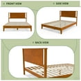 thumbnail image 3 of Ktaxon Queen Wooden Bed Frame, Platform Bed with Headboard & Slats Support, Brown, 3 of 8