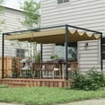 thumbnail image 2 of Outsunny 13' x 10' Patio Pergola with Retractable Canopy, Khaki, 2 of 10