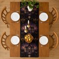 thumbnail image 3 of Rdsfhsp Gothic Halloween Linen Table Runner 13x72 Inch, Dark Castle Skull Floral Pattern Table Runner for Dining Room Decor, Spooky Holiday Kitchen Home Decoration, 3 of 5