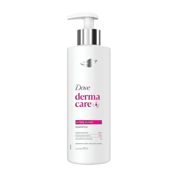 Shampoo Dove Derma Care hydra alivio, hidratación por 100h, 400 ml