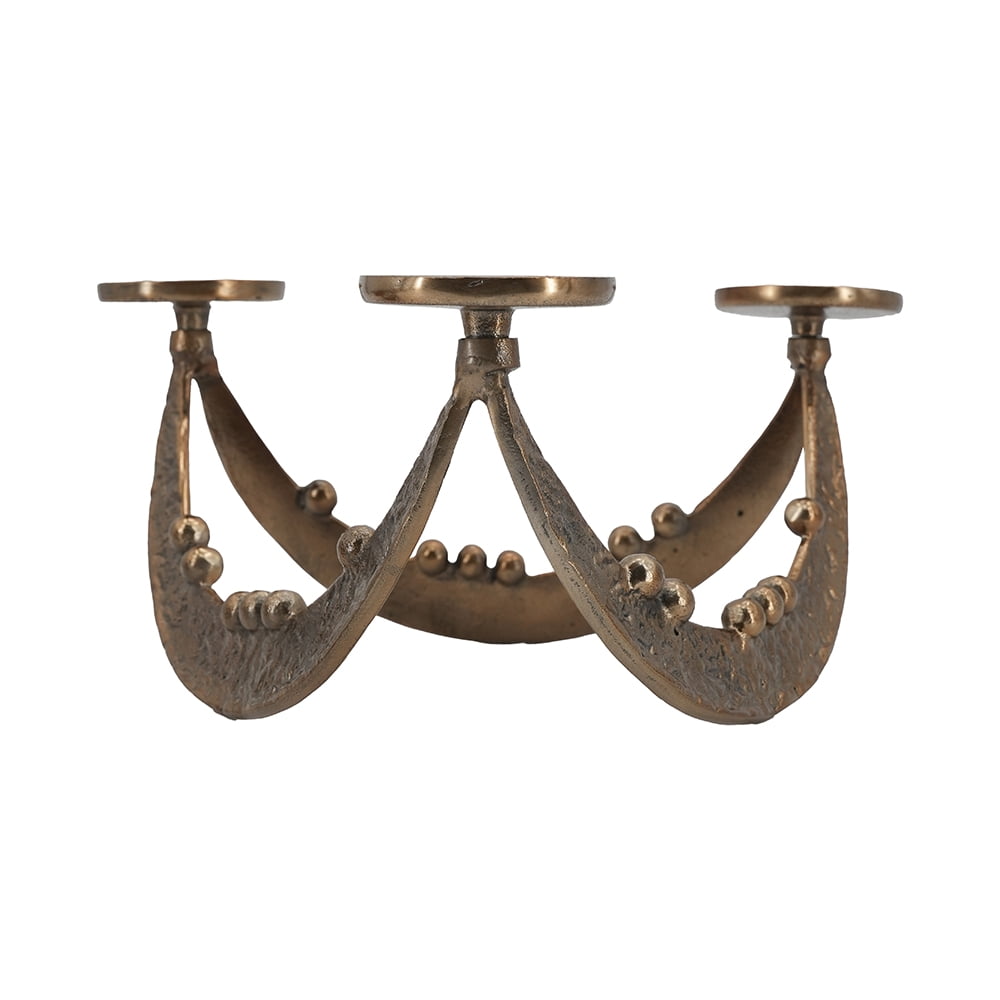 Set of 2 Sculptural Tealight Candle Holders, L: 12.5x11.5x6" S: 7.5x7x3.5"