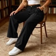 thumbnail image 3 of Posijego Women's Corduroy Pants High Waisted Wide Leg Pants Ladies Business Casual Dress Vintage Pants with Pockets, 3 of 7
