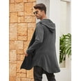 thumbnail image 5 of COOFANDY Men's Long Hooded Cardigan Shawl Collar Lightweight Open Front Drape Cape Overcoat with Pockets, 5 of 10