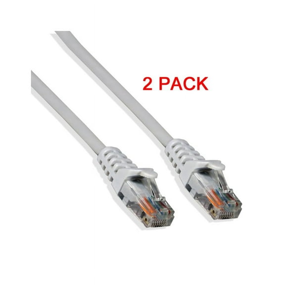 CAT6 24 Gauge White 15' Feet 550Mhz UTP Patch Ethernet Network Cable Wire (2/pk)