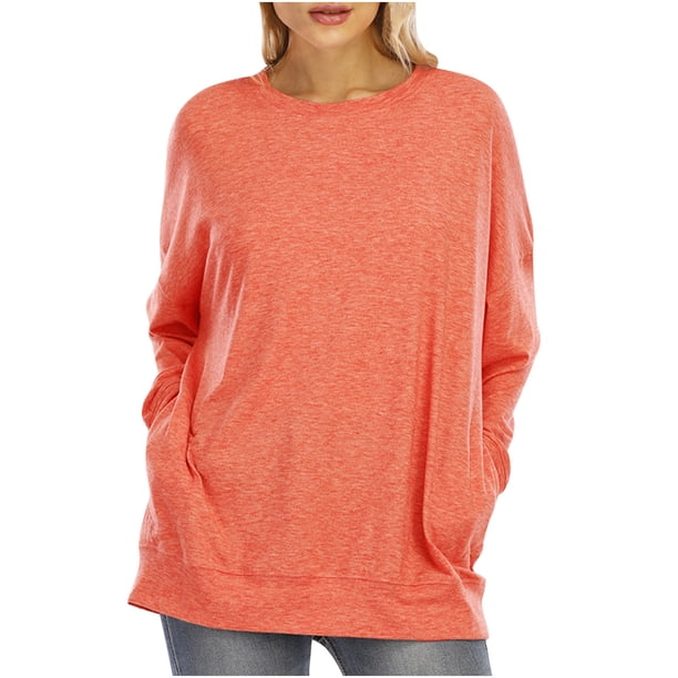 Sudadera para Mujer Cuello Redondo Sudaderas Moda Casual Sólido Manga Larga Blusa Tops Blusas Camisas Odeerbi ODB-5