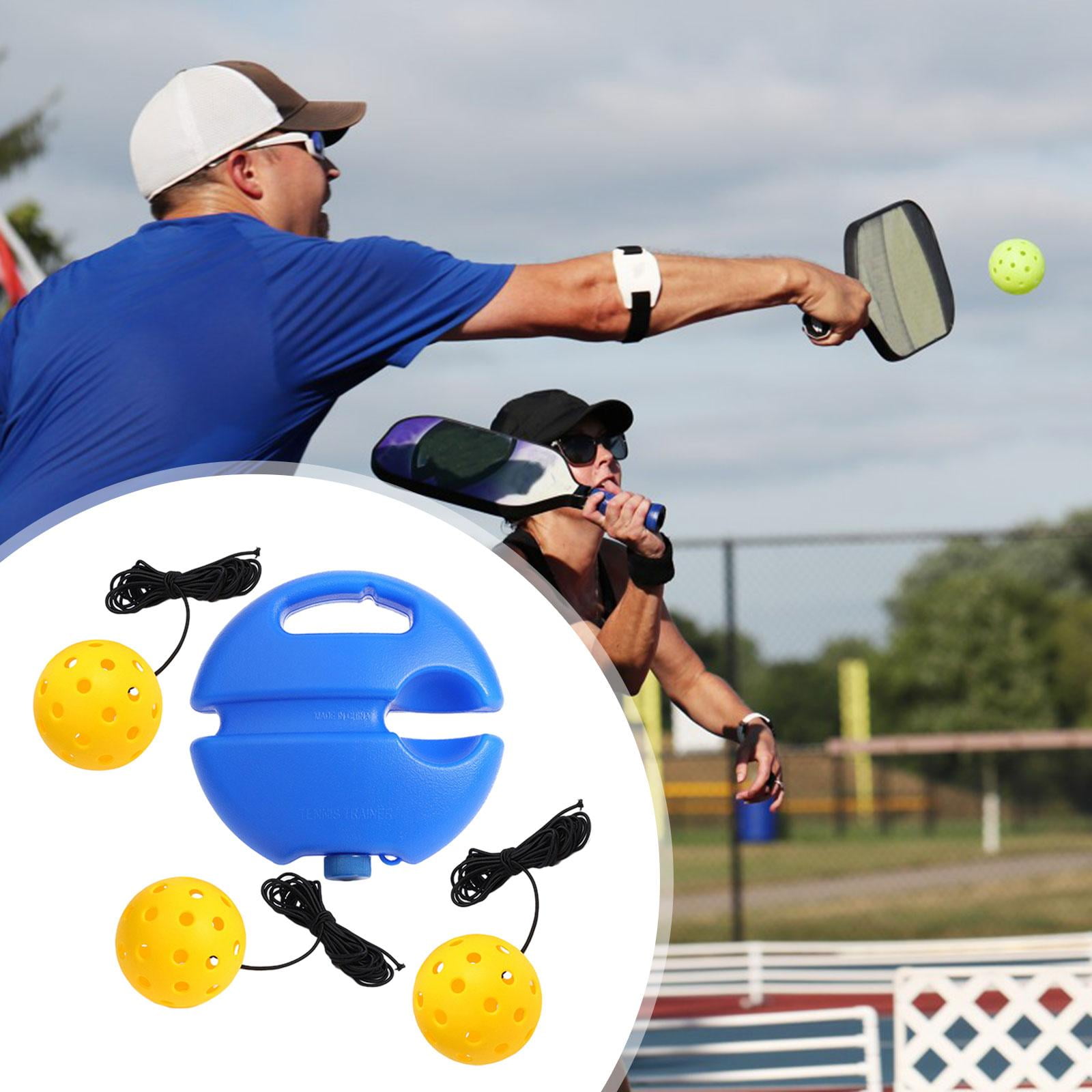 funtasica Pickleball Trainer Improve Speed with Pickleball Ball Portable with Handle Exerciser Pickleball Training Base for Adult Kids with 3 Yellow Balls