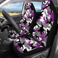 thumbnail image 3 of KUIFORTI Camo Purple Car Seat Cover Auto Accessories Interior 4Pcs, Front Seat Protector, Auto Seat Rear Split Bench Cover Universal Automotive Seat Cover Accessories, 3 of 7