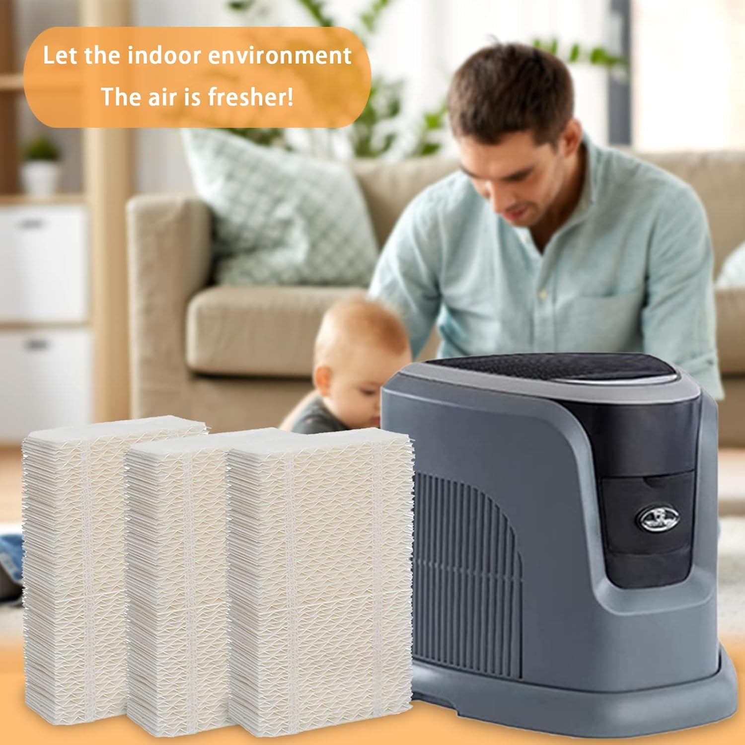 8-Pack Humidifier Wick Filter  Compatible with AIRCARE Essick  HD-1205 Series and  Models