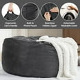 thumbnail image 6 of Codi Bean Bag Chair with Filler Included, 4 FT - Comfy Large Beanbag Chairs for Adults, Memory Foam Added - Machine Washable and Soft Mink Bonded Cover - Charcoal Grey, 4ft, 6 of 14