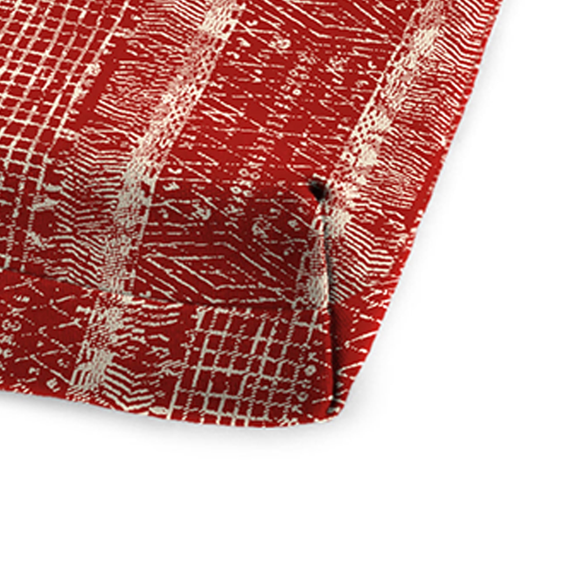 Jordan Manufacturing 72" x 21" Everest Caramel Red Ikat Rectangular Outdoor Chaise Lounge Cushion with Ties and Hanger Loop