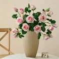 thumbnail image 5 of Euaioeiu Artificial Silk Rose Flower Bouquet for Home Decor, 21.65in Realistic Floral Arrangement, Full Bloom Wedding Party Centerpiece Decoration, Valentine's Day Gift for Her, 5 of 6