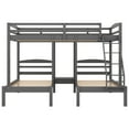 Kumji Full over Twin & Twin Bunk Bed, Triple Bunk Bed, Wood Triple Bunk