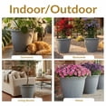 thumbnail image 6 of Sunnydaze Anjelica 24" x 24" x 20" Round Light Gray Polyresin Outdoor Planter Pot - 4-Pack, 6 of 15