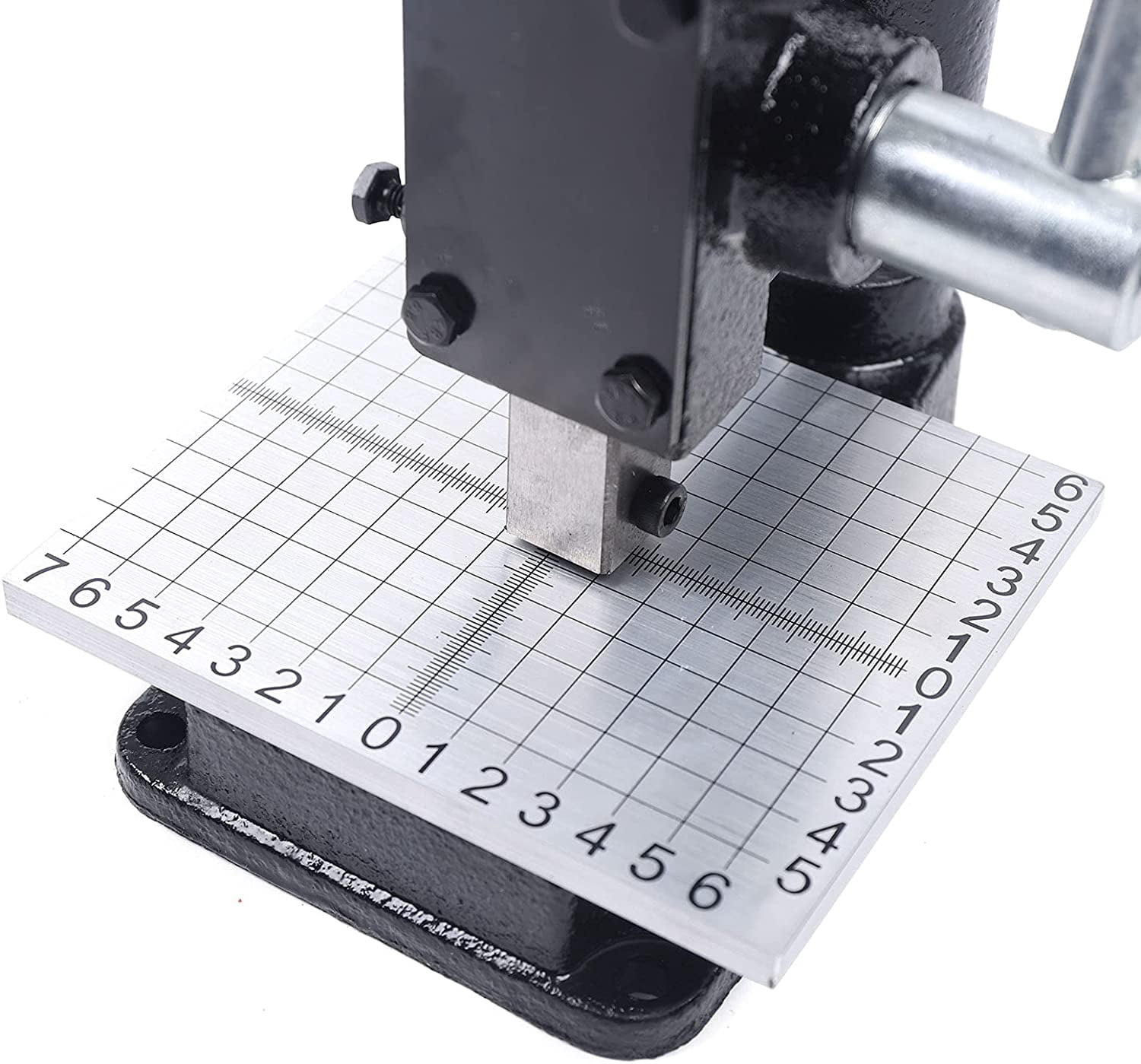 Fichiouy Leather Hole Puncher Heavy Duty Manual Press Punch Tools with Scale Plate Pp Plate&Aluminum Plate for DIY Leather Craft