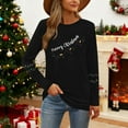 thumbnail image 3 of Womens Long Sleeve Merry Christmas T-Shirts Casual Merry and Graphic Tee Christmas Tree Tops, 3 of 7